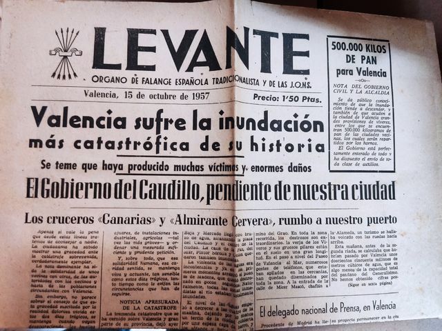 lotto Flood Valencia 1957. documenti.