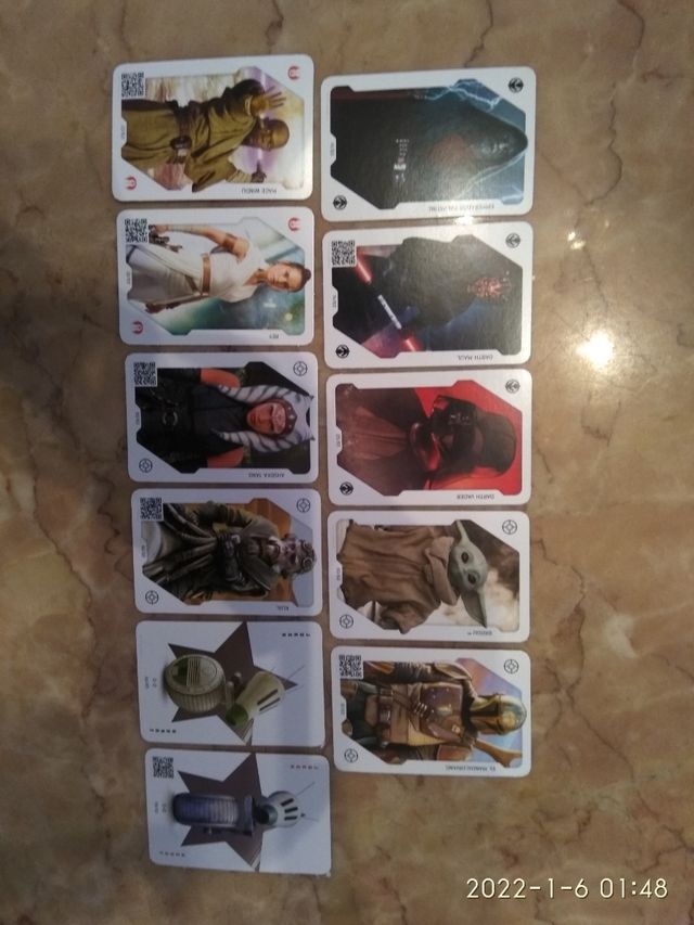 Cartas cromos Carrefour Star Wars