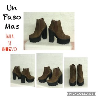 BOTIN UN PASO MÁS PIEL MARRÓN T. 39 nuevos
