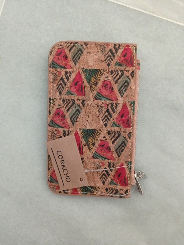 cartera doble ranura corcho natural 