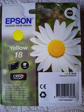 Cartucho Epson 18 amarillo a estrenar Margaritas de segunda mano por 5 EUR  en Madrid en WALLAPOP