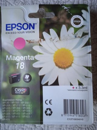 Cartucho Epson 18 magenta a estrenar Margaritas de segunda mano por 5 EUR  en Madrid en WALLAPOP