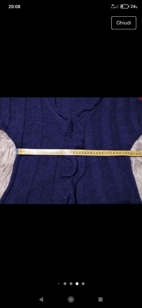 Maglione a maniche corte viola scuro con volant