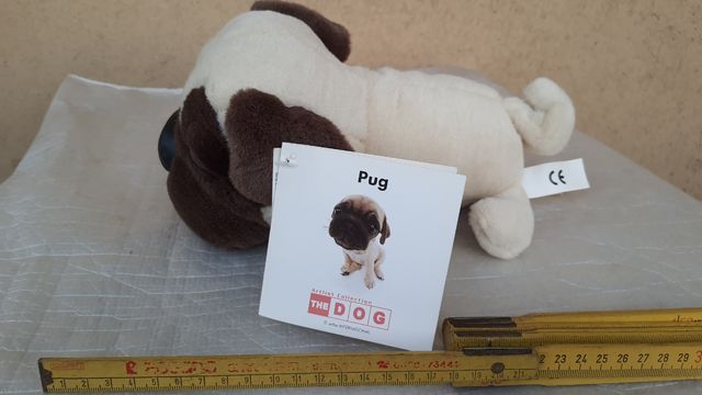 Peluche THE DOG Carlino (Pug). Nuovo. 25 cm.
