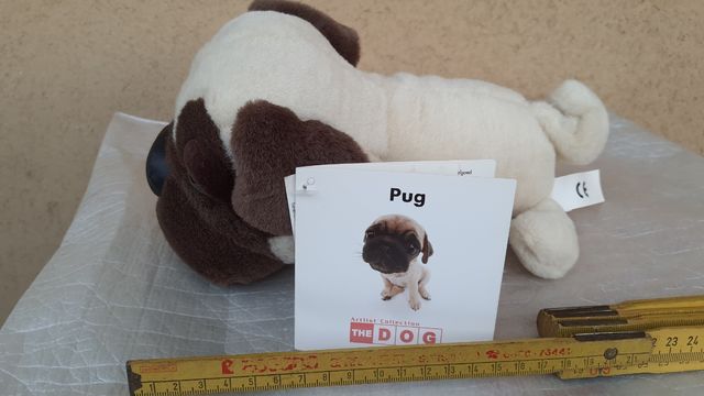 Peluche THE DOG Carlino (Pug). Nuovo. 25 cm.