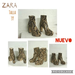 BOTIN ZARA TALLA 39 NUEVAS SERPIENTE