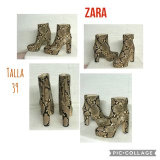 BOTIN PIEL ZARA TALLA 39 serpiente