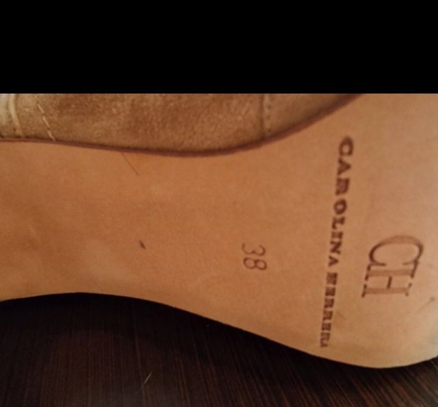 zapatos de piel  tacon carolina herrera 38 marrón