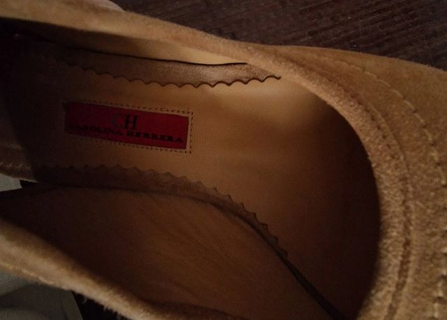 zapatos de piel  tacon carolina herrera 38 marrón