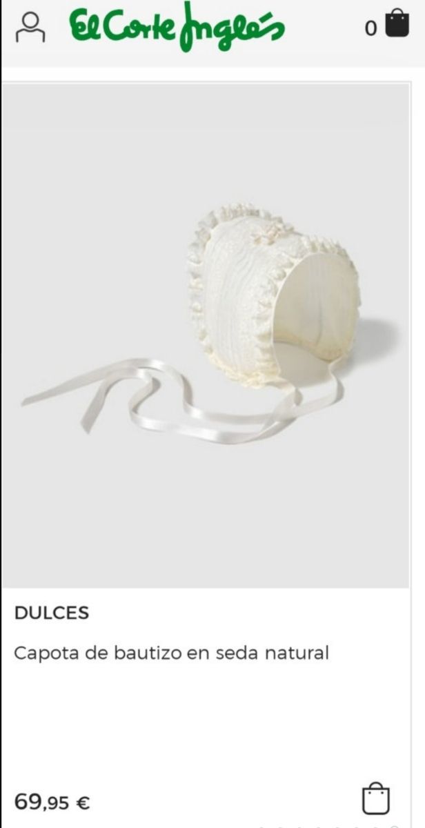 Faldón de bautizo de la firma DULCES en seda