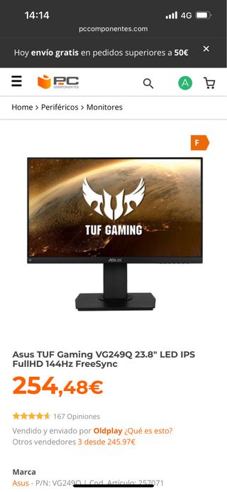 Monitor Asus tuf gaming V249Q 23,8 \