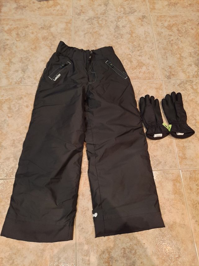 Pantalon esquí y guantes