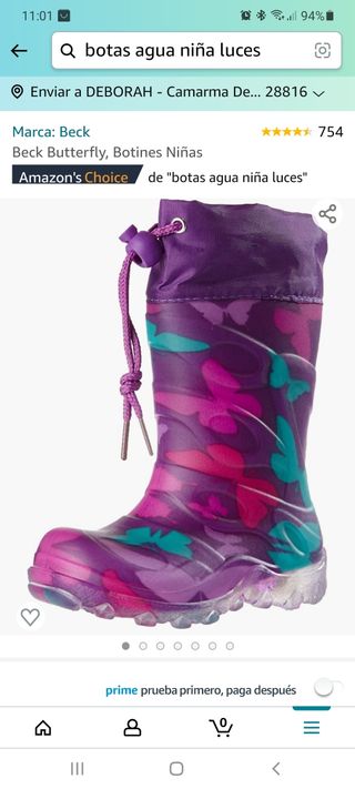 Botas agua forradas y con luz de segunda mano por 11 EUR en Camarma de  Esteruelas en WALLAPOP