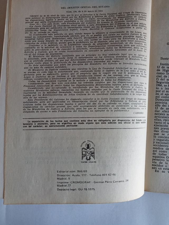 Plan nacional y ordenanza general de seguridad e
