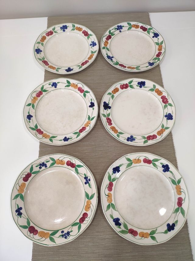Vintage Royal Tudor Ware 6 platos porcelana