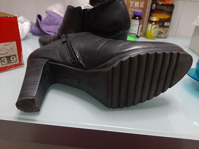 Botines tacón plataforma piel