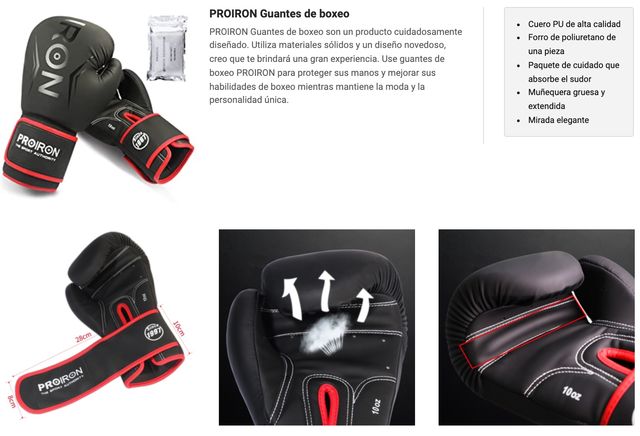 Guantes Boxeo MMA Fitness Muay Thai · Nuevos