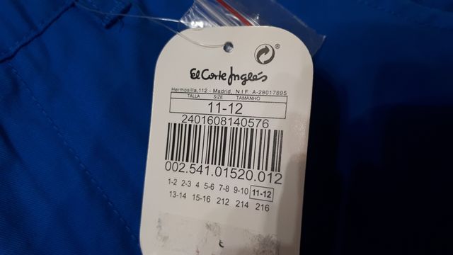 Pantalón largo Talla 11-12