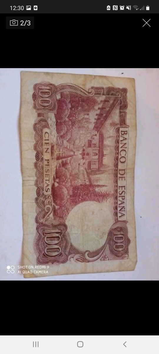 Billete Cien Pesetas 1970