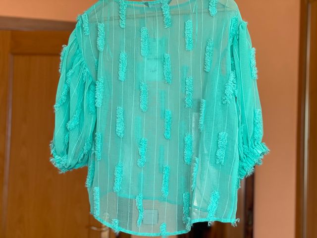 Blusa vestir verde, semitransparente, Zara