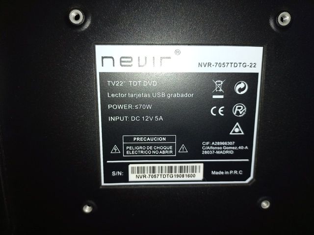 Televisor con DVD 22 pulgadas 