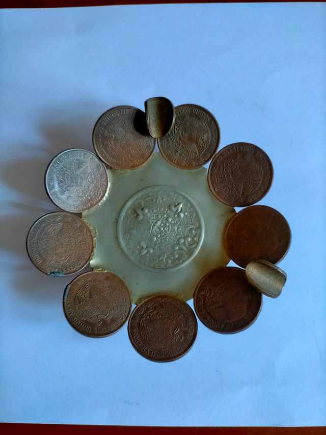 Cenicero monedas 20 centavos Mexico