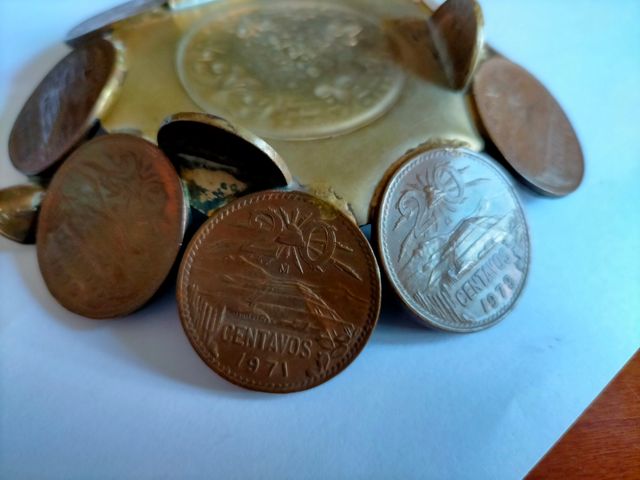 Cenicero monedas 20 centavos Mexico