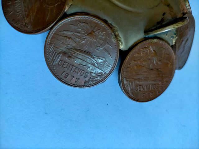 Cenicero monedas 20 centavos Mexico
