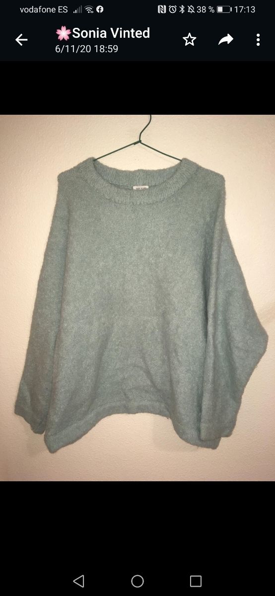 jersey de punto aguamarina oversized