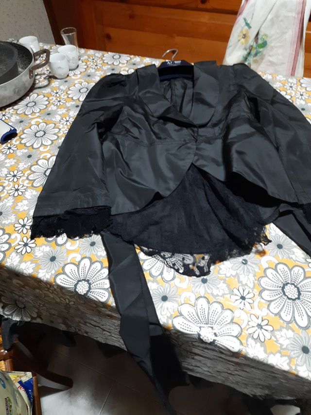 giacca nera tafta e pizzo