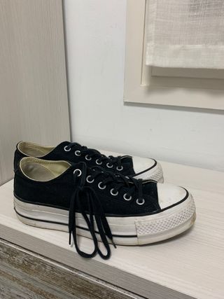 converse de plataforma negras