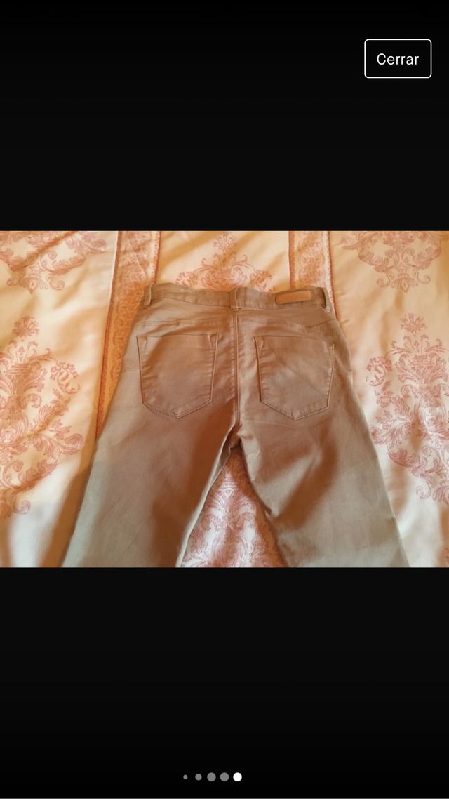 Pantalón beige  chica cinco bolsillos 