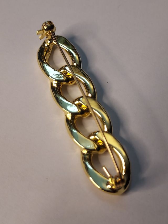 Broche de cadena dorada lujo joyas bisutería mujer