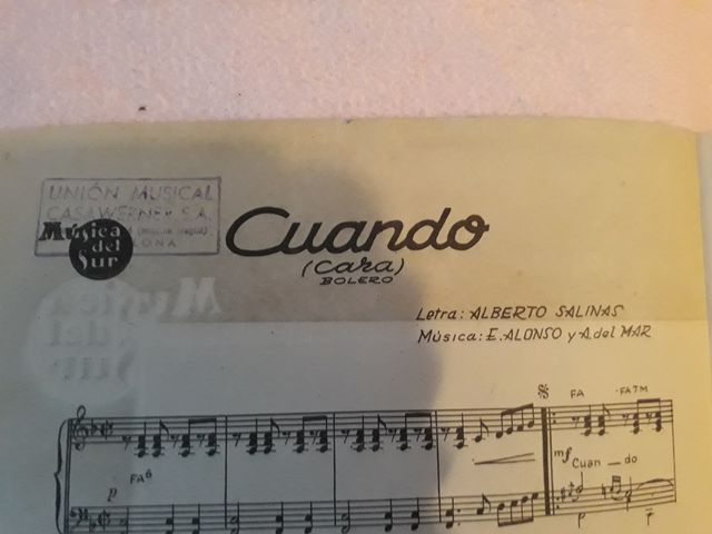 Partitura Bolero Música del Sur  *CUANDO*  1941