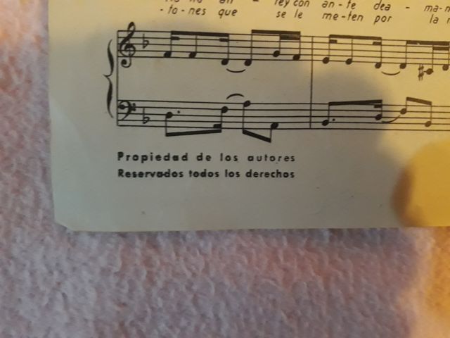 Partitura 1948 Tanguillo LA SEBASTIANA Quintero