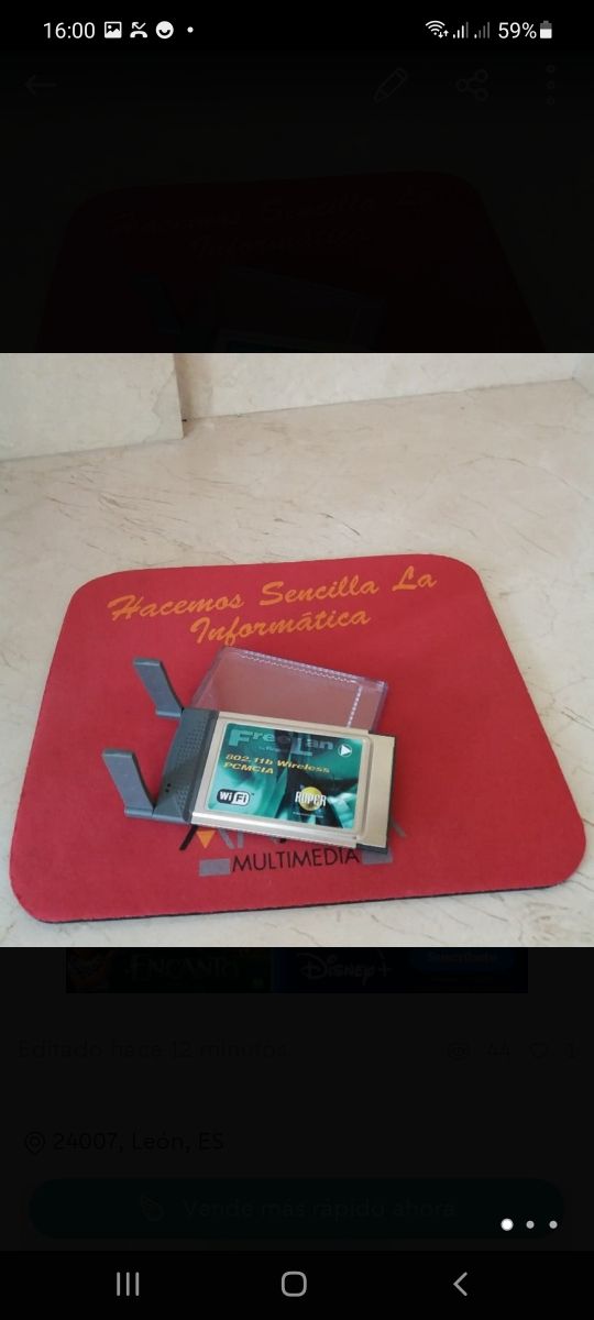 tarjeta PCMCIA / slot wifi para PC con conexion