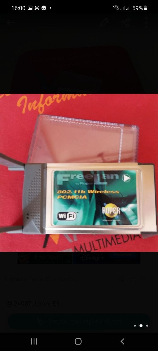 tarjeta PCMCIA / slot wifi para PC con conexion