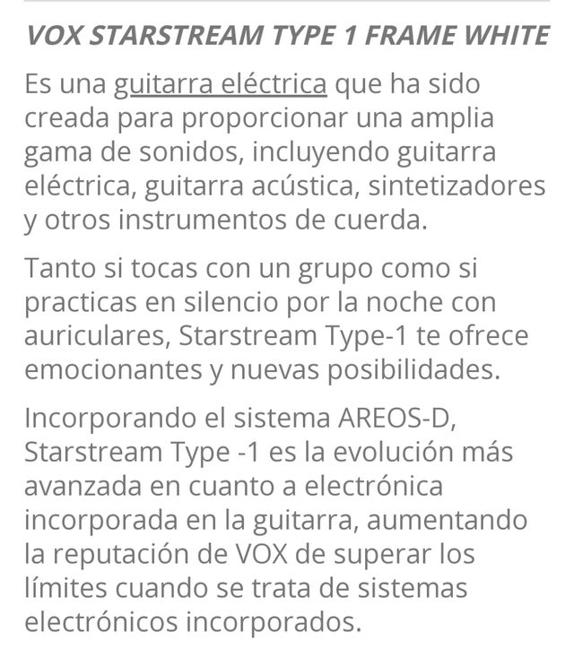 guitarra Vox starstream