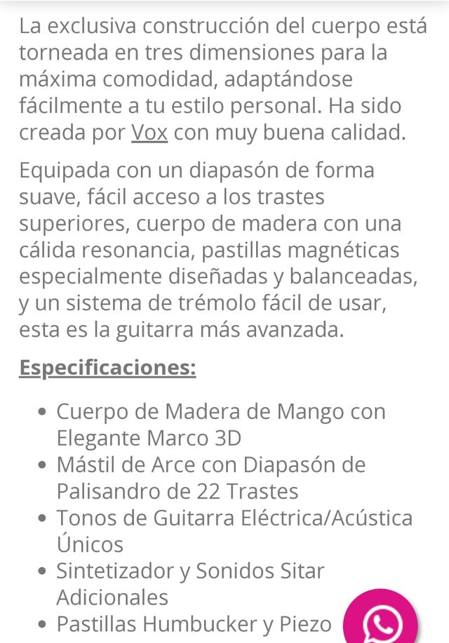 guitarra Vox starstream