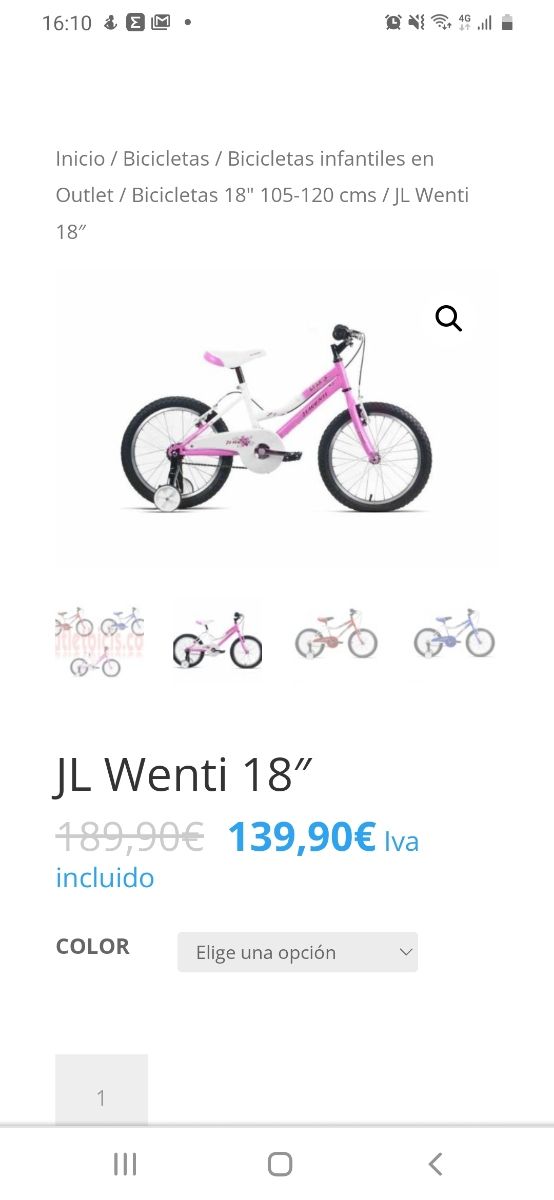 bicicleta 18"