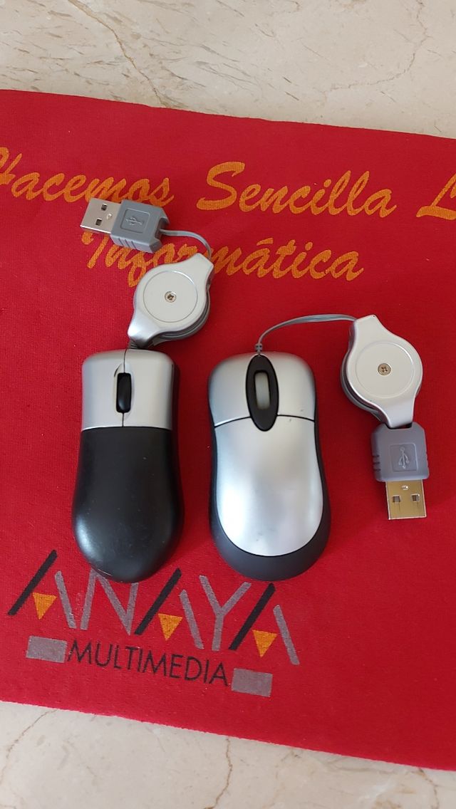 lote 2 mini ratónes ópticos usb / retractil