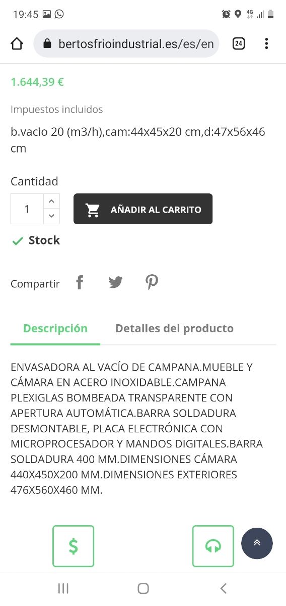 campana envasadora de vacio