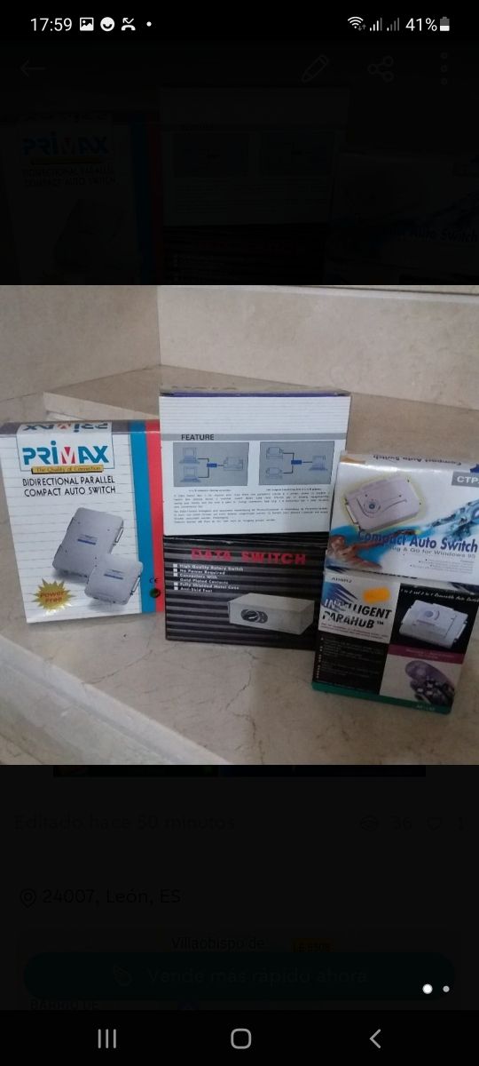 data switch manual / automático 2 a 1 / impresoras