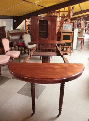 mesa caoba ovalada pedestal siglo XIX