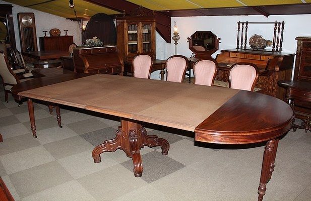 mesa caoba ovalada pedestal siglo XIX