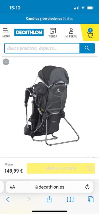 Mochilas portabebes Decathlon de segunda mano en WALLAPOP