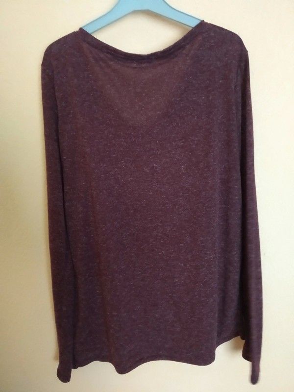 Camiseta de mujer de manga larga burdeos PIMKIE