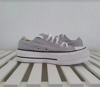 converse gris con plataforma