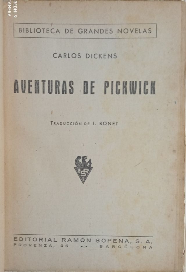 ANTIGUA NOVELA DE C. DICKENS