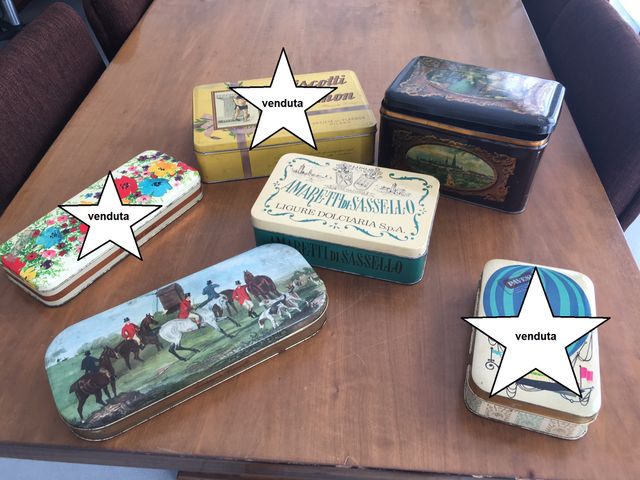 Scatole di latta vintage, collezione nr. 8 scatole